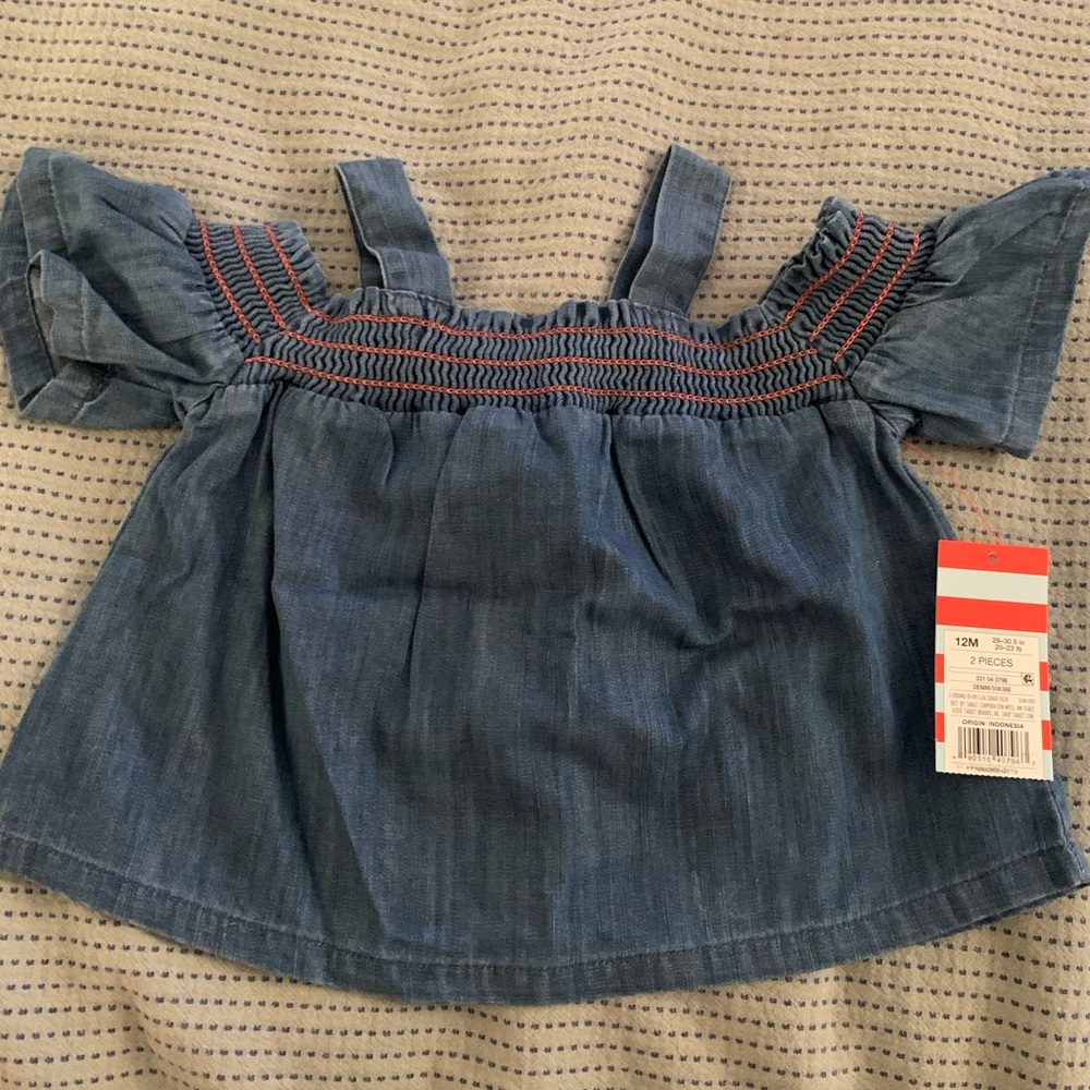 Off Shoulder Denim Shirt